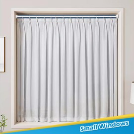 Spring Curtain Rod 33 to 56 Inch Adjustable White Curtain Rod No Drilling Non-Slip Expandable Tension Rod for Window, Doorway, Closet, Door, Wardrobe