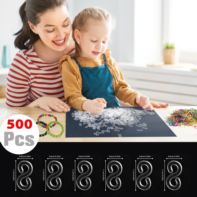 Dolaso 500 Pieces Rubber Band S Clips Loom Band Clips