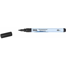 KREUL 47811 - Permanentmarker fine, schwarz, mit Rundspitze, Strichstärke 1 - 2 mm, für feine Gestaltungen, zum Beschriften und Markieren für Grafiker, Industrieanwender, Kunst und Hobby
