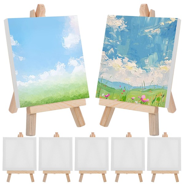 SEWACC Mini Canvas with Easel Sets 10 Pack Small Art