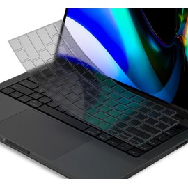 Premium Keyboard Cover Protector for 2026 2025-2021 MacBook Pro 14"/16" M5/M4/M3/M2/M1 Pro/Max, MacBook Air 13"/15" M5-M2 Keyboard Skin Accessories, Translucent Black (US Layout)