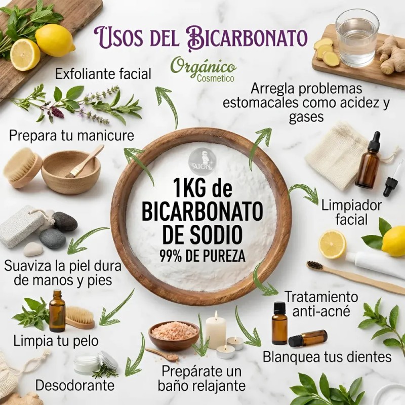 Bicarbonato Sodio Orgánico Grado Alimenticio Y Cosmético