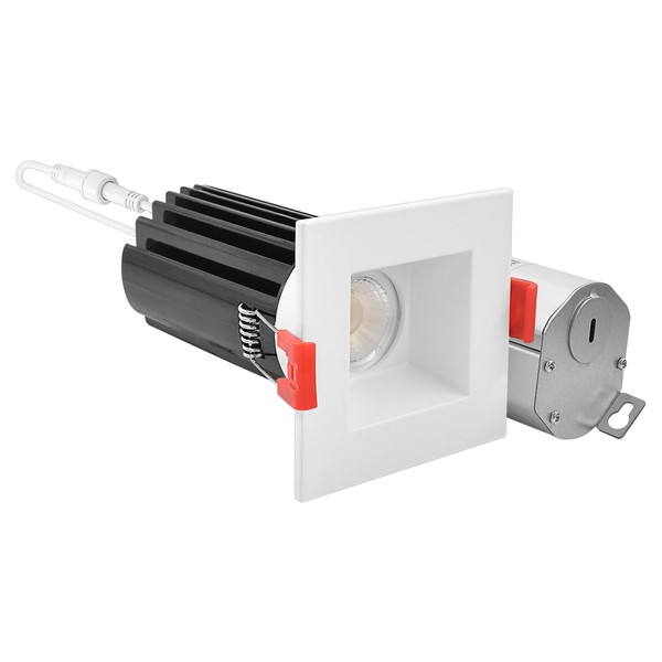 LUXRITE 2 Inch Square LED Recessed Lighting with Junction Box,
