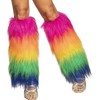 Aiosy St Patricks Day Faux Fur Leg Warmers Rainbow Furry