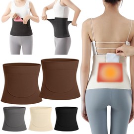 Women's Belly Wrap with Pockets, Ladies' Hand Warmer Pocket Belly Wrap, Warm, Cold Prevention, Belly Warming, Set of 2, Men's, Soft, Cold Protection and Warmth Retention, Short Length, Belly Band