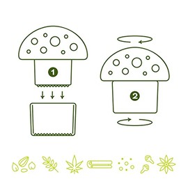 Fred Merry - Molinillo de hierbas de hongos, molinillo manual de 3 pulgadas para hierbas y especias, herramienta de cocina de mano duradera, divertido diseño rojo y blanco
