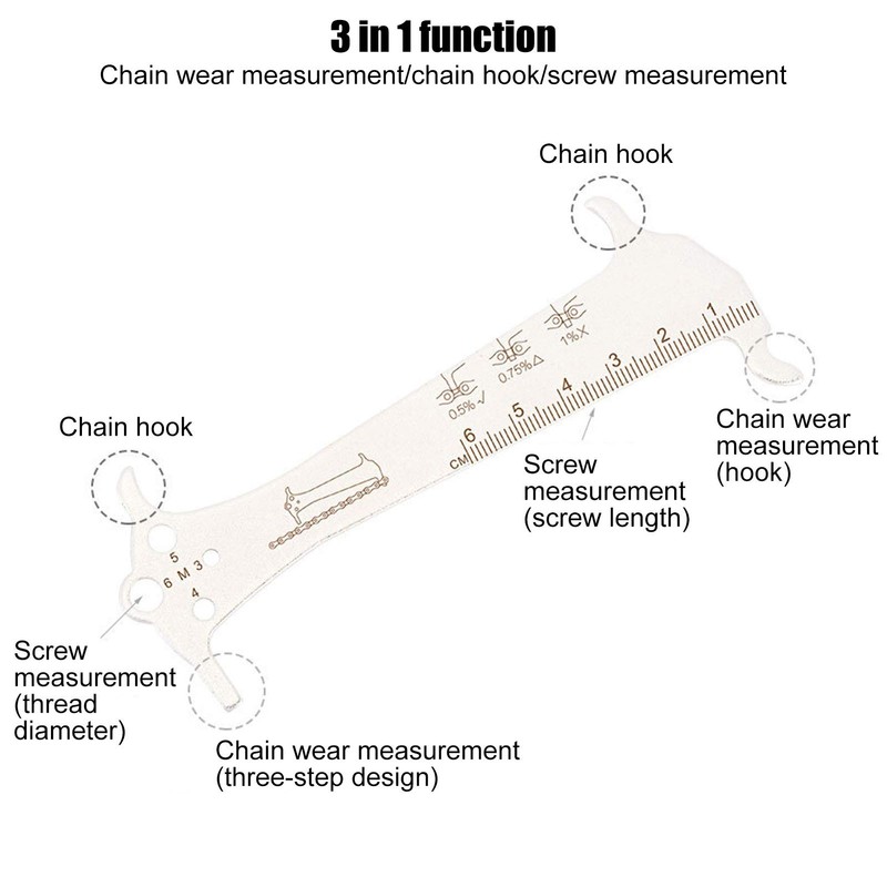Chain Wear Indicator, 3 in 1 Stainless Steel Bicycle Chain