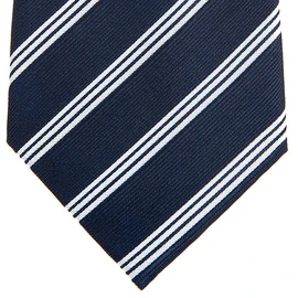 Retreez elegante Preppy rayas woven 8 cm de microfibra de los hombres atar - varios colores, Azul marino