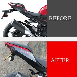 WEIXINRACING Fender Eliminator Kits LED Indicator Turn Signal Blinker Compatible with Ninja 400 Z400 Ninja250 Ninja500 Z400 2018-2024 License Plate Bracket Holder Tail Tidy (Clear)