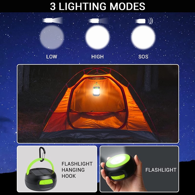 LED Camping Lamp GlobaLink Foldable Solar Camping Lantern Energy Bank