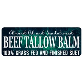 All Natural Facial Beef Tallow Balm Grass Fed and Finished Suet 2oz (Almond Oil and Sandalwood Beef Tallow Balm)