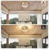 Luminzone Gold Flush Mount Ceiling Light, 2-Light Hallway Light Fixtures,