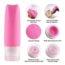 18 Pack Travel Bottles Set for Toiletries - Silicone Travel Containers for Toiletries 2.7oz TSA Approved Leak Proof Refillable Travel Accessories for Cosmetic Shampoo Conditioner Lotion (BPA Free)