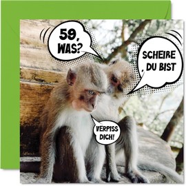 Stuff4 59th Birthday Card Funny Women Men - Old Monkeys - Funny Happy Birthday Card for Dad Mum Grandpa Grandma Uncle Aunt Brother Sister 145mm Rude Jokes Congratulations Cards