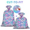 KIDAJOY 1 Pcs Extra Large Plastic Gift Bags Mermaid Rainbow