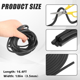 U0U Backer Rod 1/8 Inch,Square Backer Rod Concrete Caulking Caulk Saver for Gaps and Joints,Black 16.4 Ft Concrete Expansion Joint Filler (1/8 inch *16.4 feet)