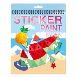 AEAHALY Summer Theme Reusable Sticker Book Sticker Paint Books Crafts for Kids Ages 4-8 Boys and Girls Birthday Gifts Party Favor, Travel Activity Book Stickers for Kids Learning