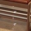 Shoe Rack Bench with Leather Cushion,2 Tiers Shoe Bench with