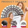Folding Fan UV Rave Dollar Fans for Women Foldable 13inch