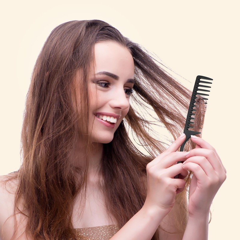VOCOSTE Wide Tooth Slat Tail Comb Plastic Long Tail Comb