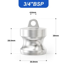 ERGAOBOY 1 Pcs Type DP Camlock Fittings, 3/4" BSP 304 Stainless Steel Cam and Groove Hose Fitting for Water Fuel Air