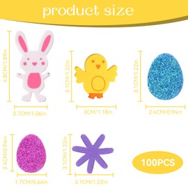 100PCS Easter Foam Stickers,Creative Art Supplies & Decorations,Craft and Card Making