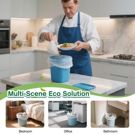 1.2 Gallon Trash Bags: 120 Count Small Garbage bags Compost Waste Bag Strong Trash Can Liners Unscented for Bathroom Kitchen Bedroom Office White