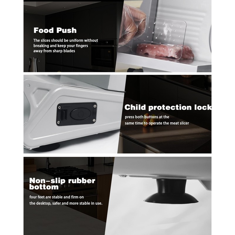 Pterying Meat Slicer Machine for Home - 200W Electric Food