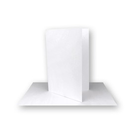 100 x folding cards DIN A7 in bright white (white) – 10.5 x 7.4 cm – grammage: 240 g/m² – small folded cards blank for self-design and printing.