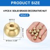 PATIKIL M3x10mm Thread Cap Nuts Knob, 4pcs Brass Ball Lamp
