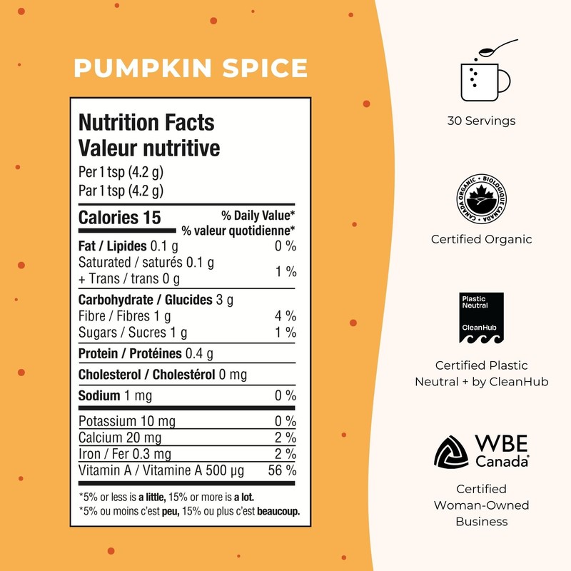 Blume Pumpkin Spice Latte - Superfoods Powdered Latte - Syrup