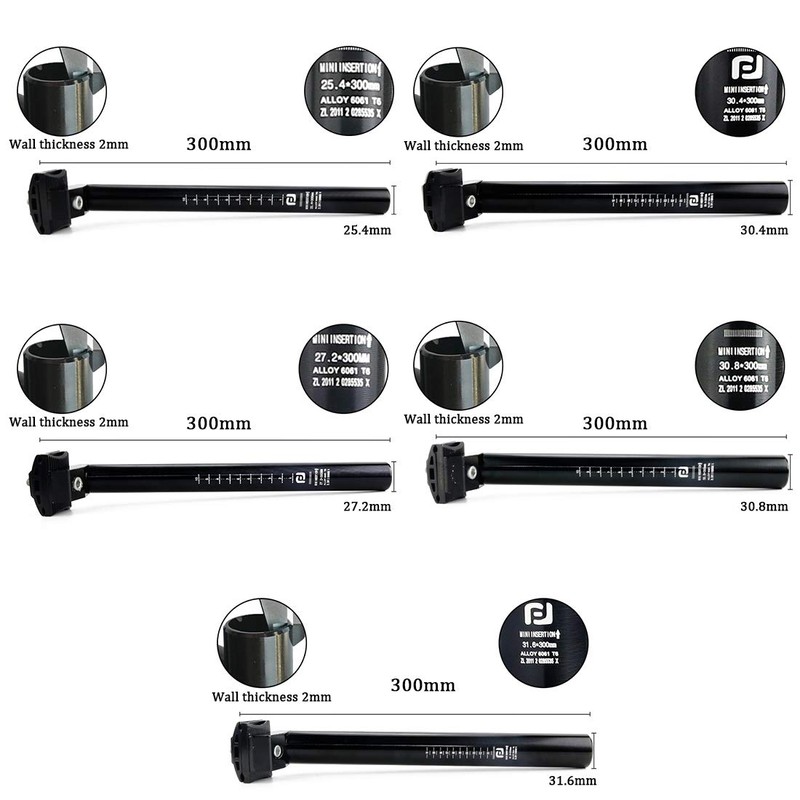 Seatpost 30.4 X 300mm Bicycle Seat Post Suitable for Most