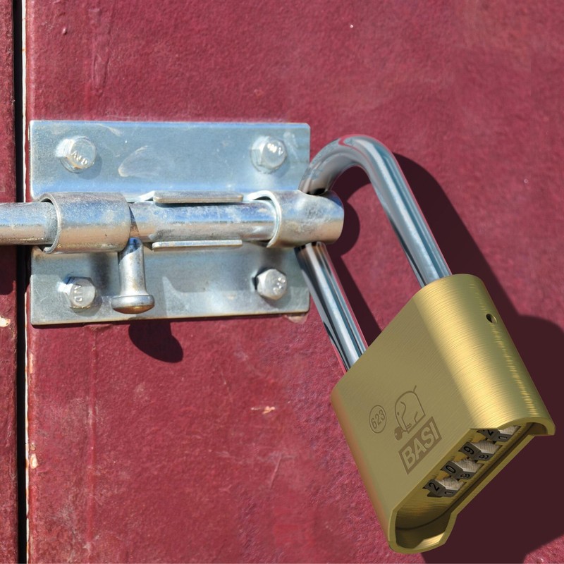 BASI Brass Combination Lock Shackle Height 58 mm Individually Adjustable