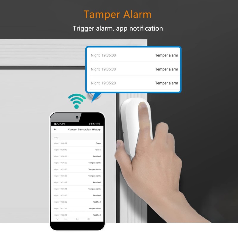 YUEKU WiFi Door Sensors Alarms Contact Wireless Door Window Magnet
