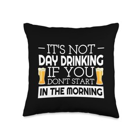 Funny Day Drinking Drunk TShirts Beer Guys Girls Weekend Throw Pillow