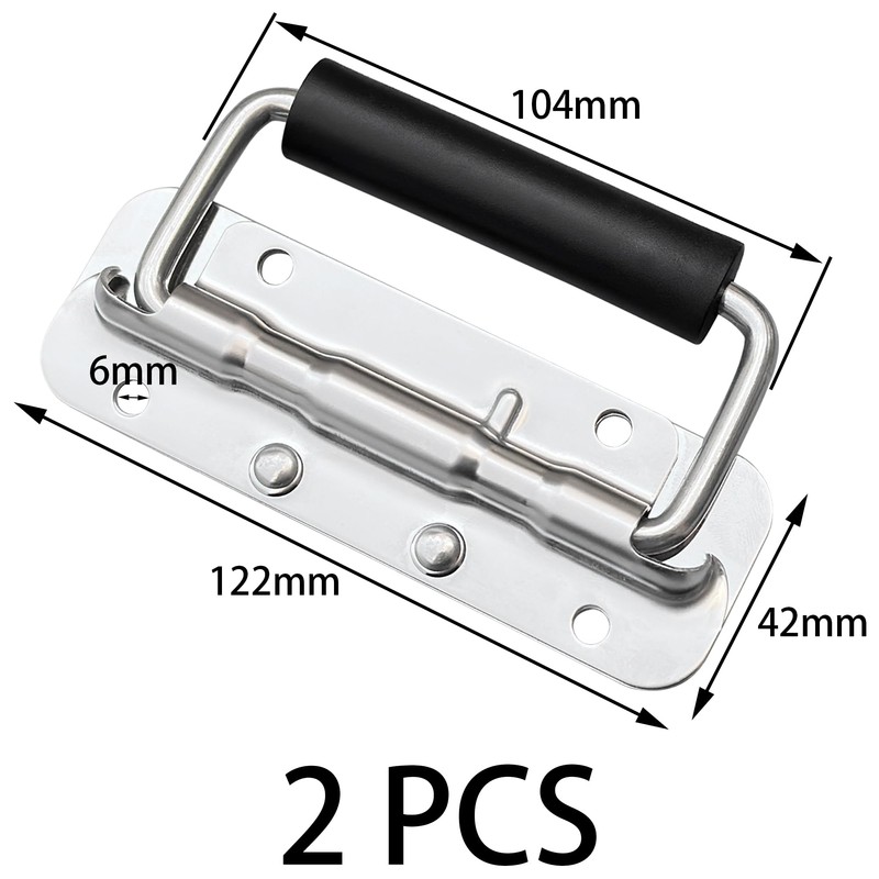 DDHOMIN 2 PCS Heavy Duty Spring Folding Handles,304 Stainless Steel