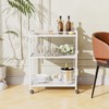 HITNET White Bar Cart, Home Bar Serving Cart, Kitchen Trolley