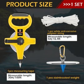 BUWUSMU 7.87 Inch Plastic Secchi Disk Set - Secchi Disc with Black and White Quadrants, Steel Cone, Holding Line, and 30 meter/100 ft Tape Measure for Clarity Measurements