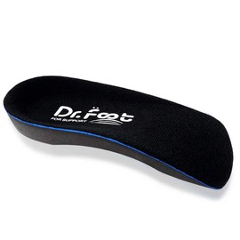 Dr. Plantillas ortopédicas de 3/4 de longitud para pies planos, fascitis plantar, arcos caídos, sobrepronación, espolones de talón, fatiga de pies, Negro, S - Women's 6.5-8.5 | Men's 5.5-7