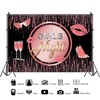Baocicco 5x3ft Pink Girls Night Backdrop Photography Glitters Red Lips