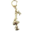 Ushikubo Kogeisha SN-133 Keychain Snoopy Cast Key Holder, Gold, H3cm