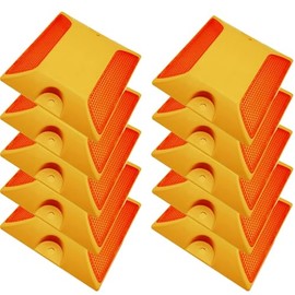 CVLAXT 10 Pack Road Reflectors 4 by 4 Reflective Lane Markers for Street Pavement & Asphalt Stud Markers,Speed Bumps Sidewalks Pedestrian Crossings Freeways and Driveways