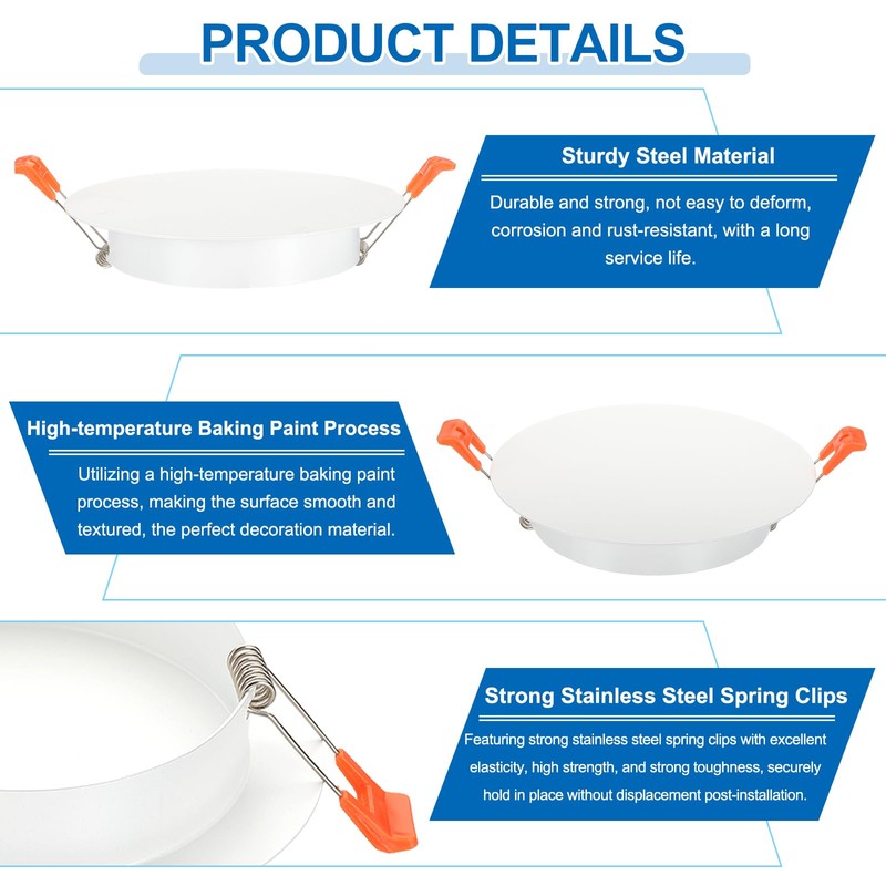 PATIKIL 135mm / 5.3" Diameter Metal Ceiling Hole Cover Plate,