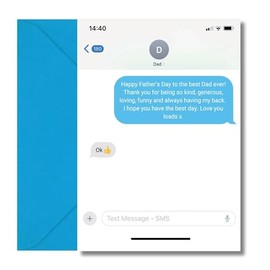 LimaLima Fathers Day Card Funny Text Conversation Design From Son Or Daughter