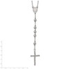 Real Stainless Steel 8mm Bead Rosary Pendant Necklace Charm Chain