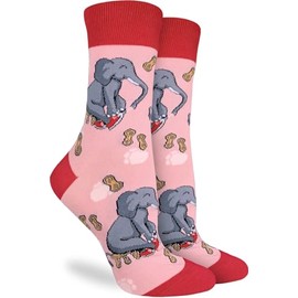 Good Luck Sock Women's Elephant Putting on Shoes Socks, Adult, Shoe Size 5-9