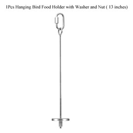 1pcs Hanging Bird Treat Skewer Parrot Fruit Feeder, 13 Inch Stainless Steel Bird Food Holder Parrot Fruit Food Skewer with Washer Nut Parakeet Treat Holder Feeder for Parrot Budgie Conure, LXLVOUEG