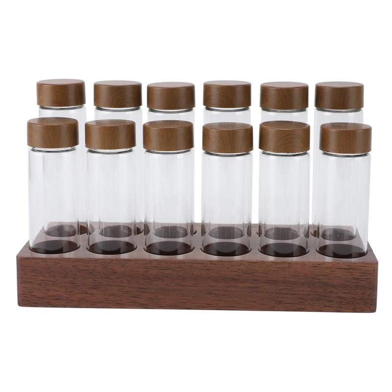 12pcs Coffee Bean Storage Tubes Glass Sealed Dosing Coffee Bean