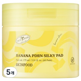 Skinfood Banana PDRN Silky Pad, 60 pads, 175ml, 5 packs / 스킨푸드 바나나 피디알엔 실키 패드, 60매입, 175ml, 5개