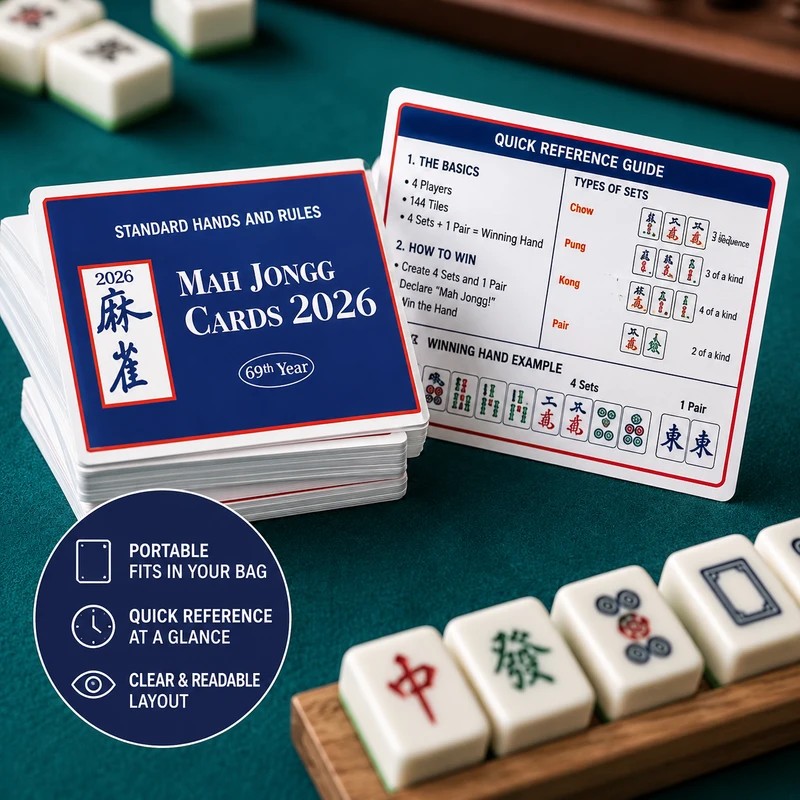 Mahjong Rules Reference Card for Beginners – Tabletop Quick Guide